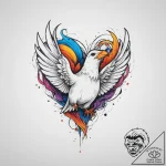 Tattoo sketch a heart transforming into a bir… – tattoo sketch (№1754121943_0, 02.08.2025 08:05) — tattoovalue.net