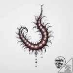 Centipede, ink illustration for tattoo, on a… – tattoo sketch (№1754122141_0, 02.08.2025 08:09) — tattoovalue.net
