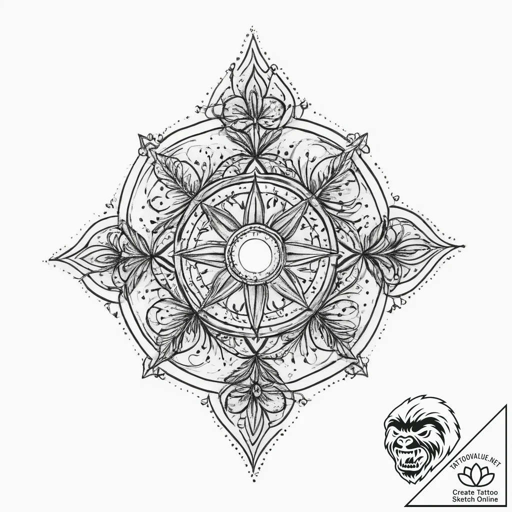 Tattoo sketch: a simple kolovrat amulet, desi... - tattoo sketch (№1754124719_0, 02.08.2025 08:51) — tattoovalue.net