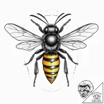 Wasp, ink illustration for tattoo, vibrant co… – tattoo sketch (№1754124916_0, 02.08.2025 08:55) — tattoovalue.net