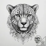 Cheetah, tattoo sketch design, on a clean whi… – tattoo sketch (№1754125704_0, 02.08.2025 09:08) — tattoovalue.net