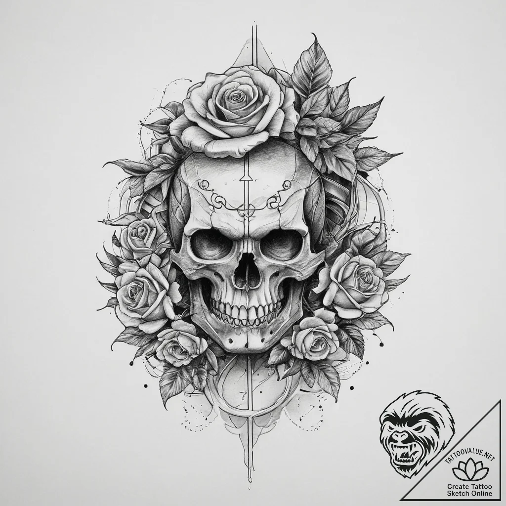 Tattoo sketch a samurai's stoic profile, conv... - tattoo sketch (№1754126497_0, 02.08.2025 09:21) — tattoovalue.net