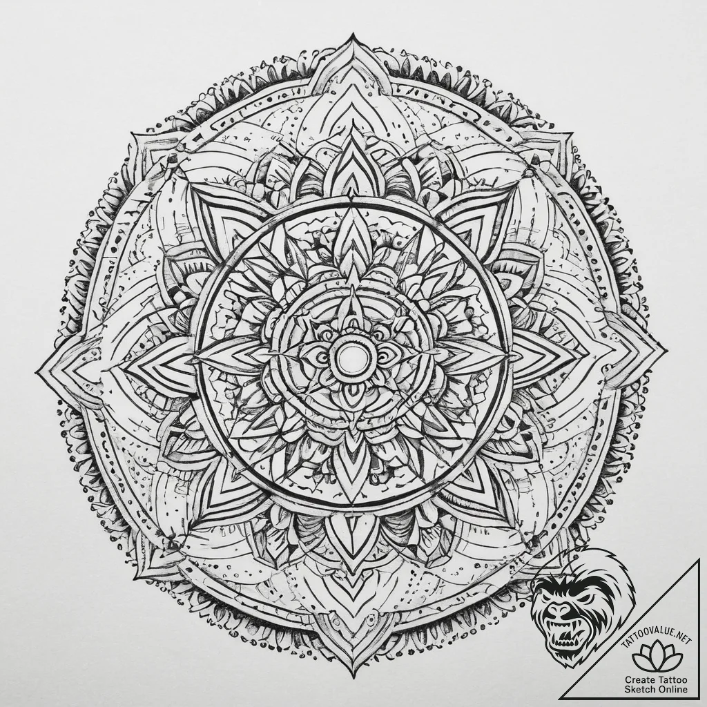 Maya (symbols), artistic tattoo sketch, on a... - tattoo sketch (№1754126695_0, 02.08.2025 09:24) — tattoovalue.net