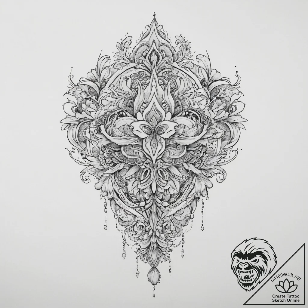 Tattoo design a delicate blend of colors form... - tattoo sketch (№1754127298_0, 02.08.2025 09:34) — tattoovalue.net