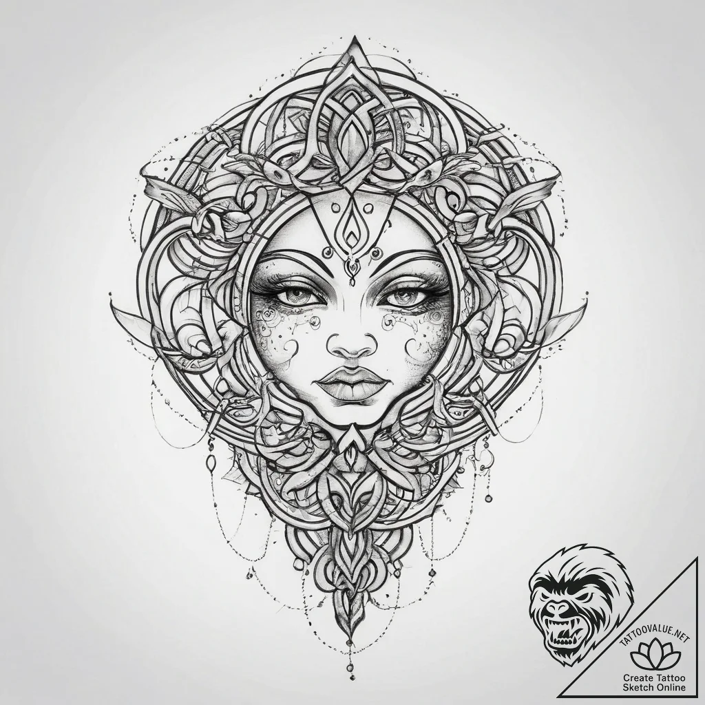 Tattoo design a powerful thought bubble with... - tattoo sketch (№1754128481_0, 02.08.2025 09:54) — tattoovalue.net