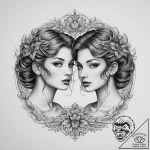 Tattoo sketch gemini twins, realistically ren… – tattoo sketch (№1754128678_0, 02.08.2025 09:57) — tattoovalue.net