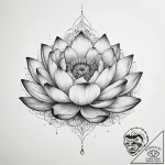 Tattoo design a lotus flower, blooming in dar… – tattoo sketch (№1754130664_0, 02.08.2025 10:31) — tattoovalue.net
