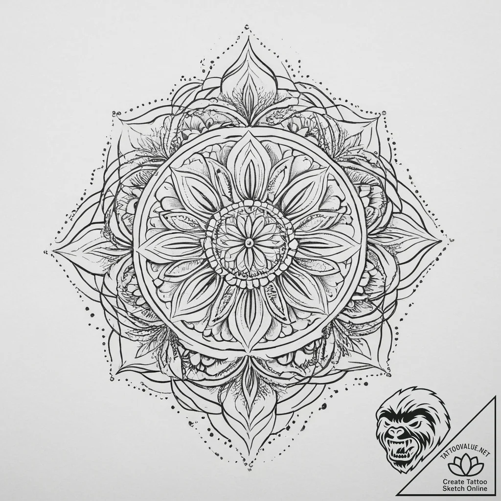 Tattoo sketch a hidden initial in a pattern.,... - tattoo sketch (№1754131466_0, 02.08.2025 10:44) — tattoovalue.net