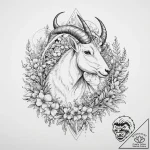 Tattoo design a capricorn goat-fish, with mou… – tattoo sketch (№1754132059_0, 02.08.2025 10:54) — tattoovalue.net