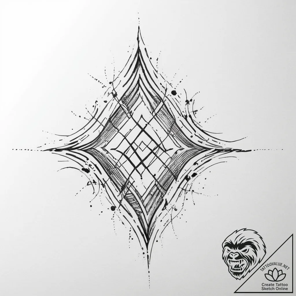 Tattoo sketch a stylized "ping" symbol expand... - tattoo sketch (№1754132455_0, 02.08.2025 11:00) — tattoovalue.net