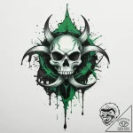 Tattoo sketch a stylized biohazard symbol dri… – tattoo sketch (№1754132652_0, 02.08.2025 11:04) — tattoovalue.net