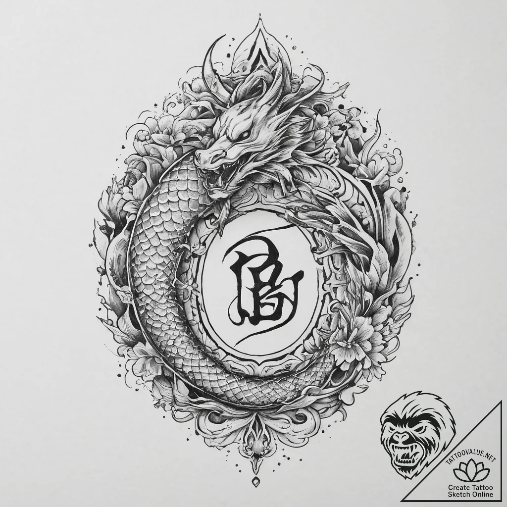 82. tattoo design: a "krada" rune integrated... - tattoo sketch (№1754133248_0, 02.08.2025 11:14) — tattoovalue.net