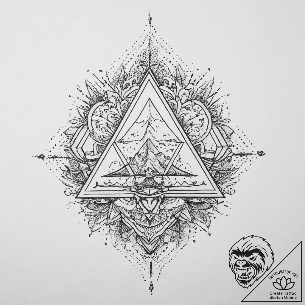 Hieroglyph, artistic tattoo sketch, black and... - tattoo sketch (№1754134046_0, 02.08.2025 11:27) — tattoovalue.net
