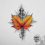 Autumn leaf crumbling, tattoo sketch design,… – tattoo sketch (№1754134644_0, 02.08.2025 11:37) — tattoovalue.net