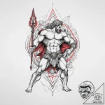 Tattoo design a powerful mythological hero (e… – tattoo sketch (№1754135242_0, 02.08.2025 11:47) — tattoovalue.net