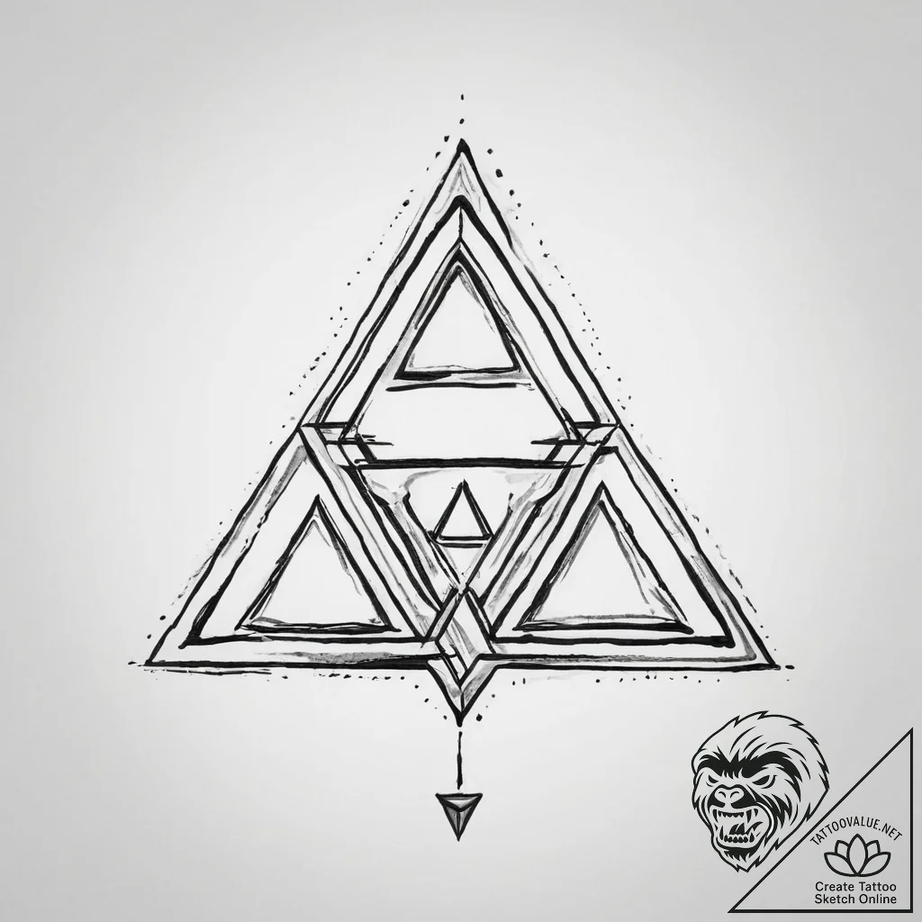 The triforce (from the legend of zelda) - tattoo sketch (№1754136050_0, 02.08.2025 12:00) — tattoovalue.net