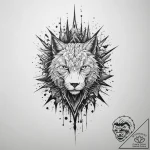 Tattoo design a shattered screen effect with… – tattoo sketch (№1754136248_0, 02.08.2025 12:04) — tattoovalue.net