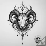 Tattoo design a zodiac symbol carved into wha… – tattoo sketch (№1754136640_0, 02.08.2025 12:10) — tattoovalue.net