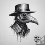 A plague doctor mask (is there, but can be a… – tattoo sketch (№1754137035_0, 02.08.2025 12:17) — tattoovalue.net