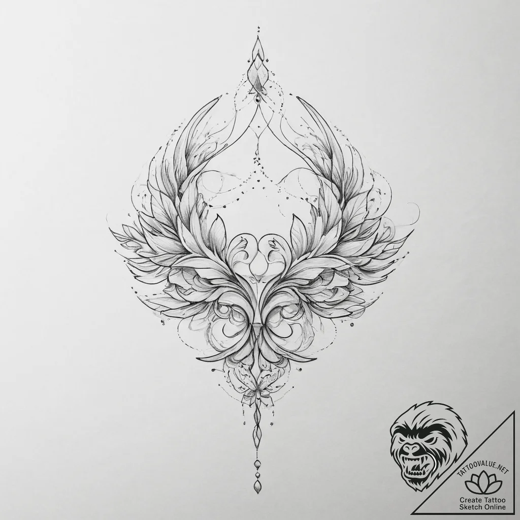 Tattoo design a delicate blend of colors form... - tattoo sketch (№1754137231_0, 02.08.2025 12:20) — tattoovalue.net