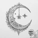 Tattoo sketch a crescent moon on one, a tiny… – tattoo sketch (№1754137430_0, 02.08.2025 12:23) — tattoovalue.net