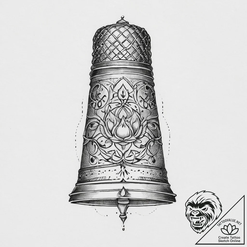 A thimble, tattoo drawing outline, linework t... - tattoo sketch (№1754137822_0, 02.08.2025 12:30) — tattoovalue.net