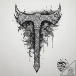 A powerful tattoo design of perun’s axe, inte… – tattoo sketch (№1754139188_0, 02.08.2025 12:53) — tattoovalue.net