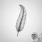Tattoo design a single feather falling, symbo… – tattoo sketch (№1754139584_0, 02.08.2025 12:59) — tattoovalue.net