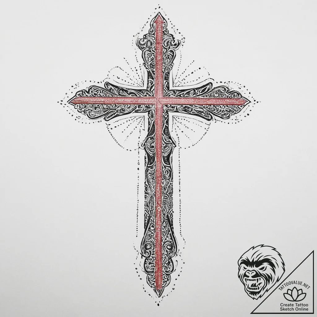 Stripes, ink illustration for tattoo, dotwork... - tattoo sketch (№1754139980_0, 02.08.2025 13:06) — tattoovalue.net