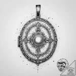 Tattoo design a vintage locket, slightly open… – tattoo sketch (№1754140175_0, 02.08.2025 13:09) — tattoovalue.net