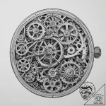A close-up of a vintage watch movement, gears… – tattoo sketch (№1754140370_0, 02.08.2025 13:12) — tattoovalue.net