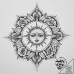 A geometric tattoo design of the kolovrat sun… – tattoo sketch (№1754142321_0, 02.08.2025 13:45) — tattoovalue.net