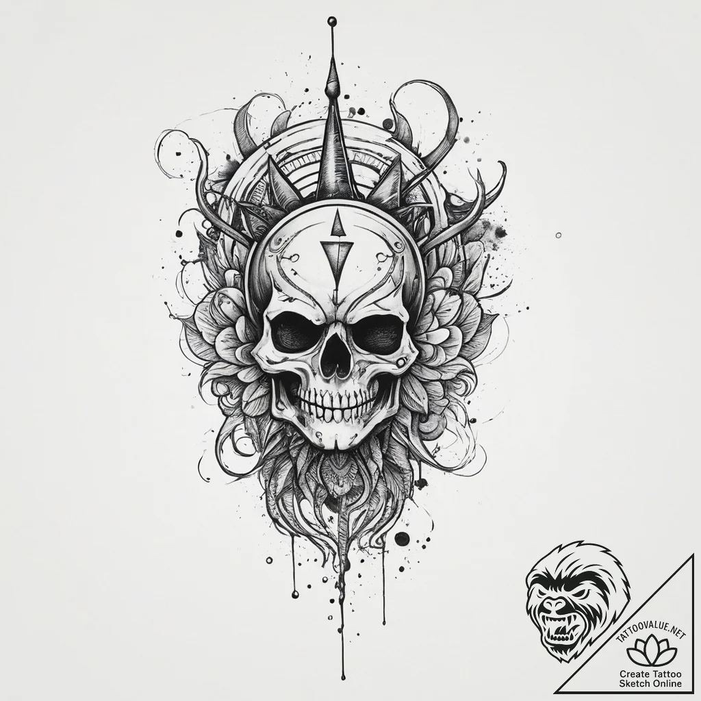 Tattoo design an abstract "respawn" animation... - tattoo sketch (№1754142711_0, 02.08.2025 13:51) — tattoovalue.net