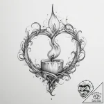 Tattoo sketch a burning candle with a wisp of… – tattoo sketch (№1754143101_0, 02.08.2025 13:58) — tattoovalue.net