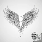Tattoo sketch a guardian angel’s wings unfurl… – tattoo sketch (№1754143883_0, 02.08.2025 14:11) — tattoovalue.net