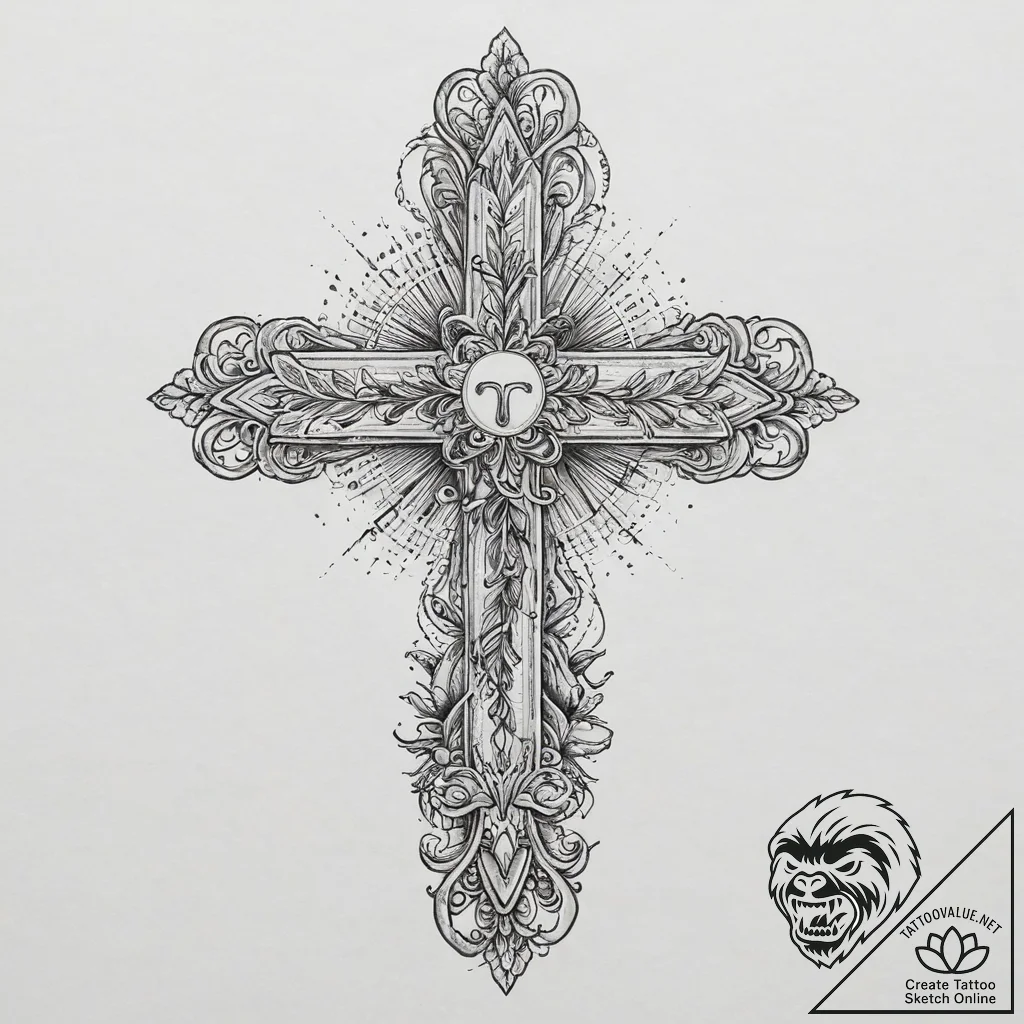 Tattoo design virgo's glyph subtly incorporat... - tattoo sketch (№1754144669_0, 02.08.2025 14:24) — tattoovalue.net