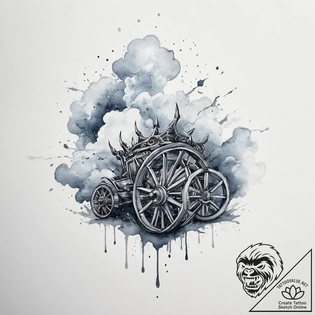Tattoo design: abstract watercolor depiction... - tattoo sketch (№1754145061_0, 02.08.2025 14:31) — tattoovalue.net