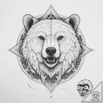 A powerful tattoo sketch of a bear, the sacre… – tattoo sketch (№1754145845_0, 02.08.2025 14:44) — tattoovalue.net