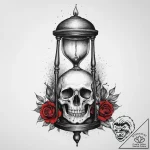 A memento mori still life (skull, hourglass,… – tattoo sketch (№1754146826_0, 02.08.2025 15:00) — tattoovalue.net