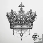 Tattoo design a king’s crown on one, a queen’… – tattoo sketch (№1754147414_0, 02.08.2025 15:10) — tattoovalue.net