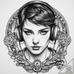 A professional gamer, focused intently on the… – tattoo sketch (№1754147609_0, 02.08.2025 15:13) — tattoovalue.net