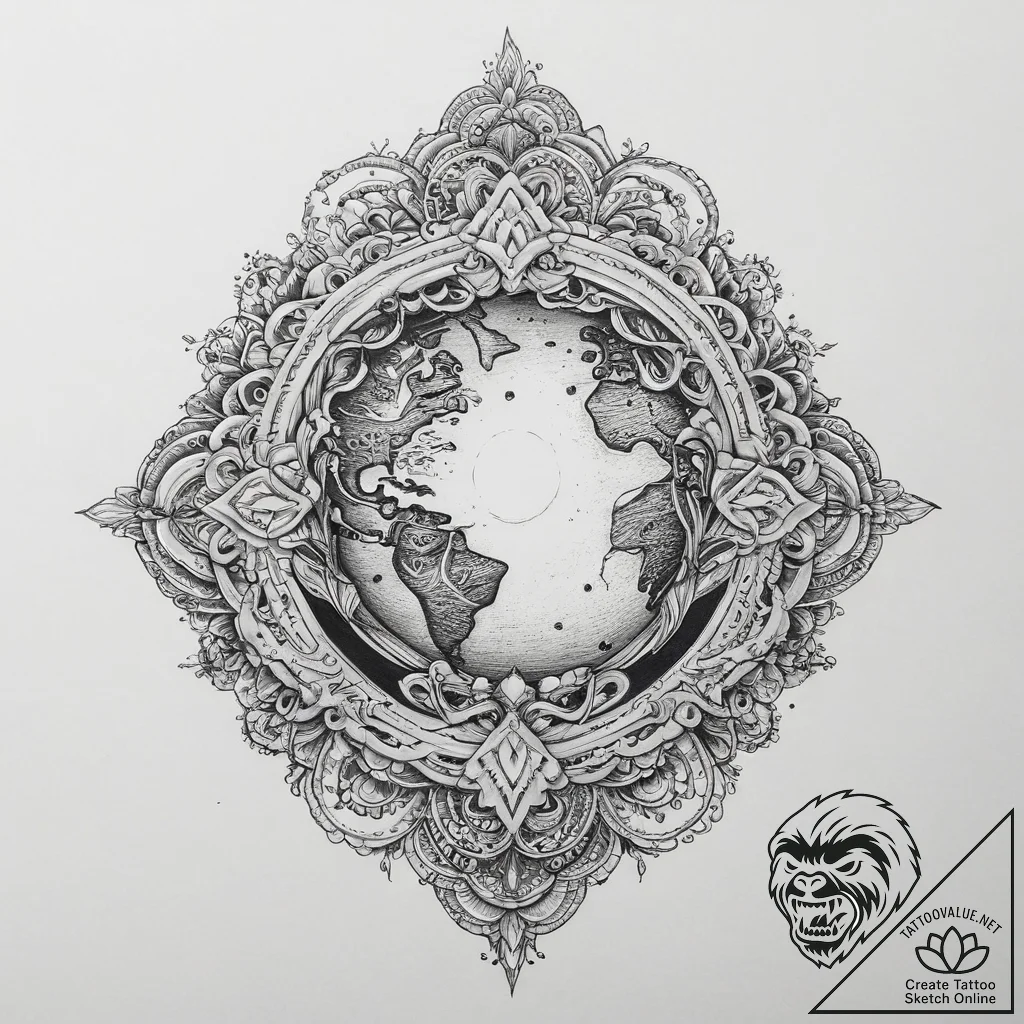 Tattoo sketch an earth tremor causing rocks t... - tattoo sketch (№1754148204_0, 02.08.2025 15:23) — tattoovalue.net