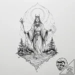 Tattoo design: a mystical scene of veles guid… – tattoo sketch (№1754148405_0, 02.08.2025 15:26) — tattoovalue.net