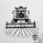 A shot of a farmer driving a combine harveste… – tattoo sketch (№1754148600_0, 02.08.2025 15:30) — tattoovalue.net