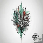 Tattoo sketch: watercolor splashes of earthy… – tattoo sketch (№1754148796_0, 02.08.2025 15:33) — tattoovalue.net