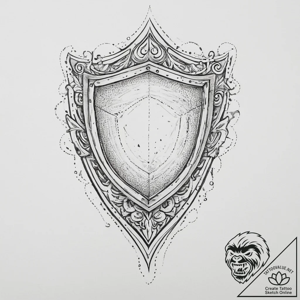 Tattoo design an abstract form of protection,... - tattoo sketch (№1754149186_0, 02.08.2025 15:39) — tattoovalue.net