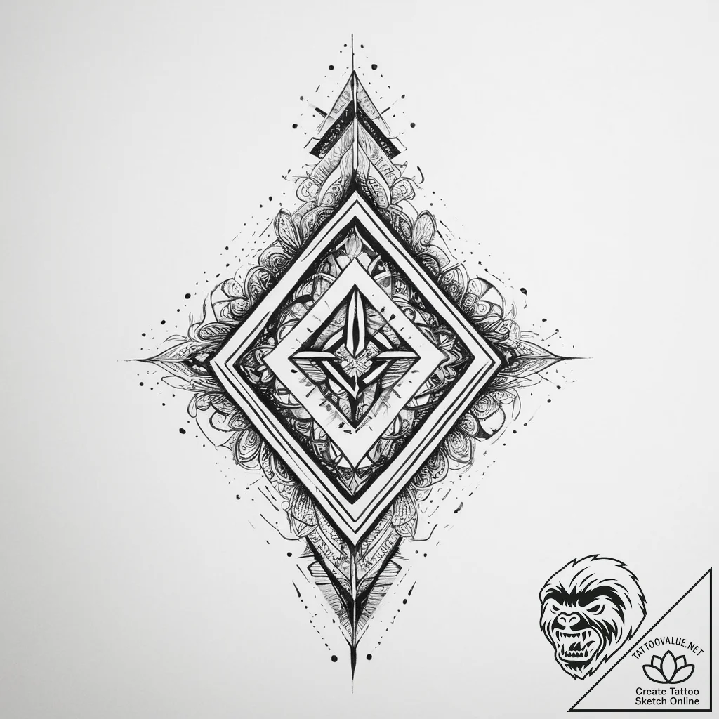 113. tattoo sketch: "istok" rune as the begin... - tattoo sketch (№1754150555_0, 02.08.2025 16:02) — tattoovalue.net