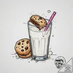 Tattoo design a ‘cookie’ on one, a ‘glass of… – tattoo sketch (№1754152138_0, 02.08.2025 16:28) — tattoovalue.net