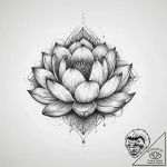 Tattoo sketch a stylized lotus flower bloomin… – tattoo sketch (№1754152527_0, 02.08.2025 16:35) — tattoovalue.net