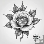 Tattoo sketch a thorny rose or a bramble, sym… – tattoo sketch (№1754153308_0, 02.08.2025 16:48) — tattoovalue.net